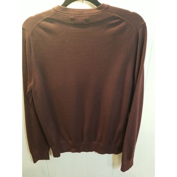 Lands End Mens Plum Purple Vneck 100% Supima Cotton  Sweater Size M - Picture 4 of 7